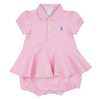 Kleidung Mädchen Kurze Kleider Polo Ralph Lauren SS PEPLUM BU-ONE PIECE-SHORTALL Rosa / Grün / Pink / Blau