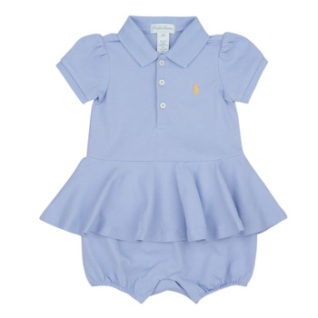 Kleidung Mädchen Kurze Kleider Polo Ralph Lauren SS PEPLUM BU-ONE PIECE-SHORTALL Blau / Himmelsfarbe / Blau