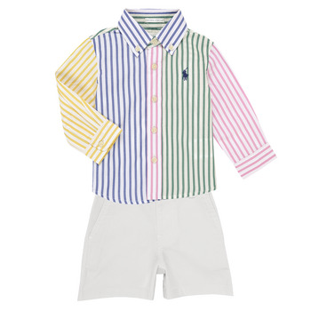 Kleidung Jungen Kleider & Outfits Polo Ralph Lauren LS BD FNSHRT-SETS-SHORT SET Multicolor