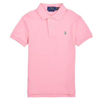 Kleidung Jungen Polohemden Polo Ralph Lauren SLIM POLO-TOPS-KNIT Rosa / Grün / Pink