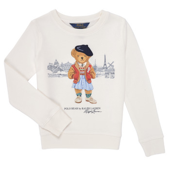 Kleidung Mädchen Sweatshirts Polo Ralph Lauren BEARCNFLEECE-KNIT SHIRTS-SWEATSHIRT Weiss