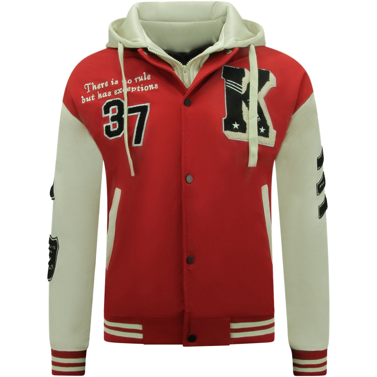 Kleidung Herren Jacken / Blazers Enos Oversized College Jacke Mit Kapuze Rot