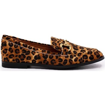 Schuhe Damen Slipper Francescomilano A05-04A Halbschuhe Frau Leopardenmuster Multicolor