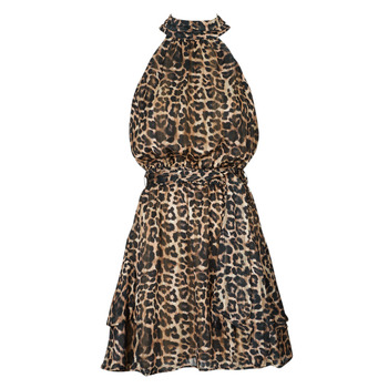 Kleidung Damen Kurze Kleider Guess SL ROMANA FLARE Leopard