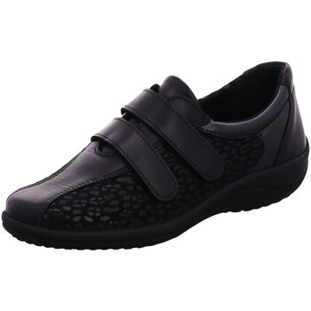 Schuhe Damen Slipper Longo Slipper -Klettslipper,black/black 1061195 Schwarz