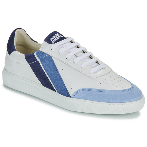 Schuhe Herren Sneaker Low Caval LOW SLASH 50 SHADES OF BLUE Weiss / Blau