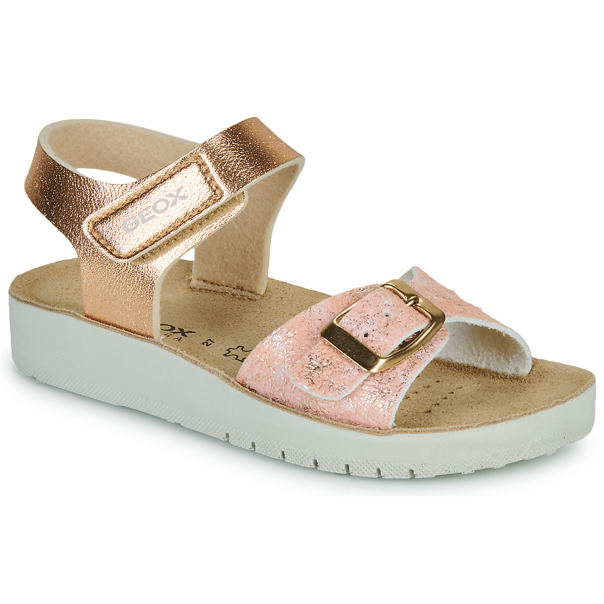 Schuhe Mädchen Sandalen / Sandaletten Geox J SANDAL COSTAREI GI Rosa / Gold