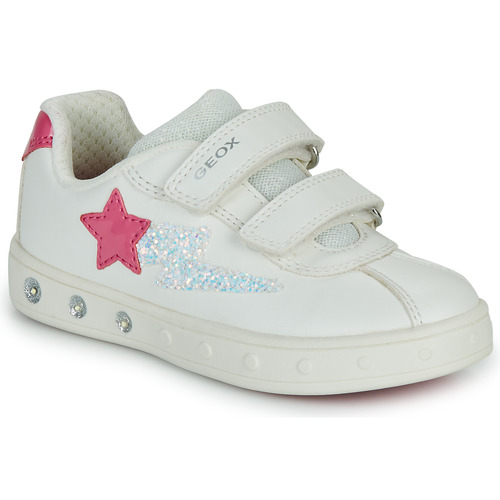 Schuhe Mädchen Sneaker Low Geox J SKYLIN GIRL Weiss / Rosa