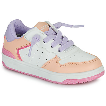 Schuhe Mädchen Sneaker Low Geox J WASHIBA GIRL Weiss / Orange / Violett