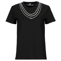 Kleidung Damen T-Shirts Karl Lagerfeld karl necklace t-shirt Schwarz
