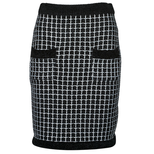 Kleidung Damen Röcke Karl Lagerfeld boucle knit skirt Schwarz / Weiss