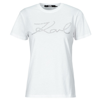 Karl Lagerfeld  T-Shirt rhinestone logo t-shirt