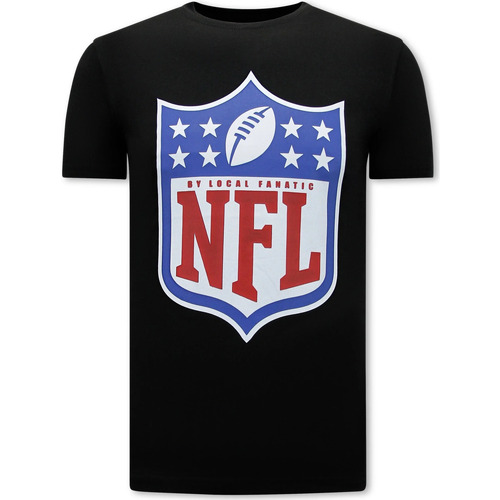 Kleidung Herren T-Shirts Local Fanatic NFL Shield Team Print Schwarz