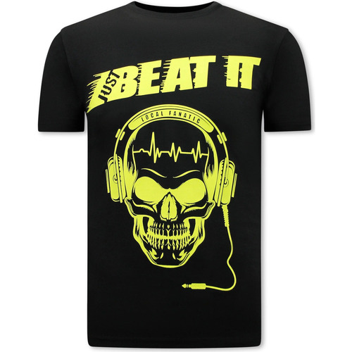 Kleidung Herren T-Shirts Local Fanatic Just Beat It Print Schwarz