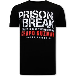 Kleidung Herren T-Shirts Local Fanatic Chapo Guzman Prison Break Schwarz