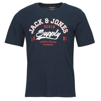 Kleidung Herren T-Shirts Jack & Jones JJELOGO TEE SS O-NECK 2 COL SS24 SN Marine