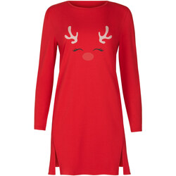 Kleidung Damen Pyjamas/ Nachthemden Lisca Nachthemd mit langen Ärmeln Holiday  Cheek Rot