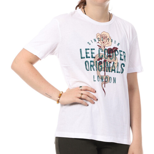 Kleidung Damen T-Shirts & Poloshirts Lee Cooper LEE-011130 Weiss
