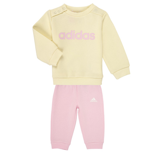 Kleidung Mädchen Jogginganzüge Adidas Sportswear I LIN FL JOG Naturfarben / Rosa