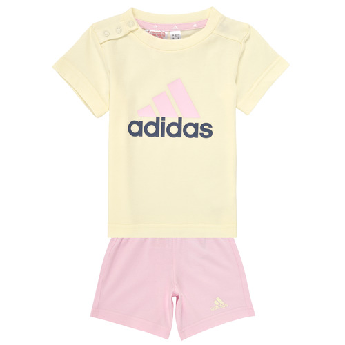 Kleidung Mädchen Jogginganzüge Adidas Sportswear I BL CO T SET Naturfarben / Rosa