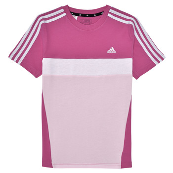 Kleidung Mädchen T-Shirts Adidas Sportswear J 3S TIB T Rosa / Weiss