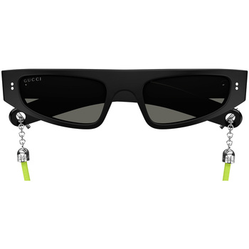 Uhren & Schmuck Damen Sonnenbrillen Gucci GG1634S 006 Sonnenbrille mit Umhängeband Schwarz