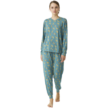 Kleidung Damen Pyjamas/ Nachthemden J&j Brothers JJBDP0600 Blau