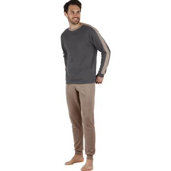Kleidung Herren Pyjamas/ Nachthemden Admas Pyjama Hausanzug Hose und Oberteil langarm Solid Grau