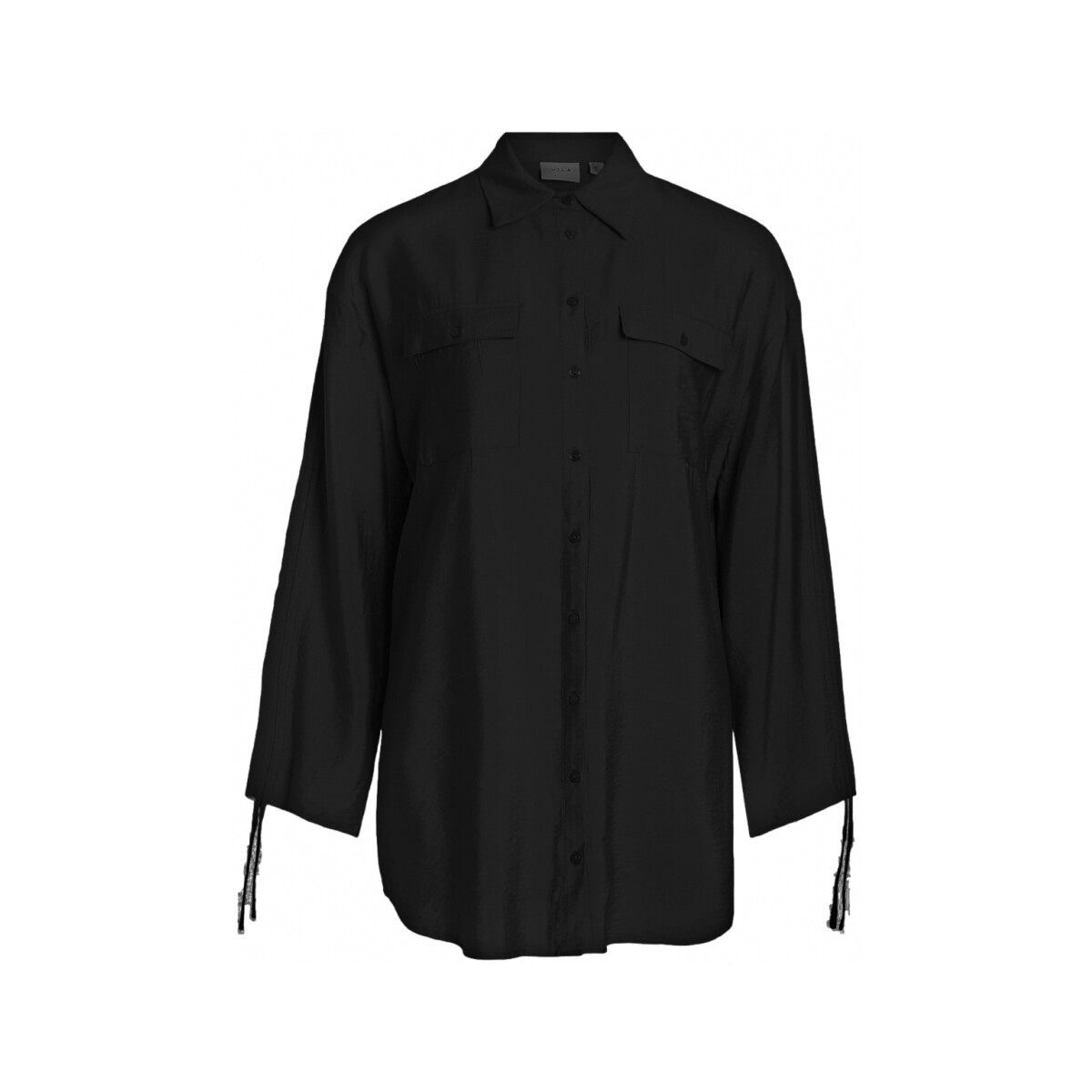 Kleidung Damen Tops / Blusen Vila Klaria Oversize Shirt L/S - Black Schwarz
