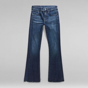 Kleidung Damen Jeans G-Star Raw D21290 C051 - 3301 FLARE-G122 WARN IN HIMALAYA BLUE Schwarz