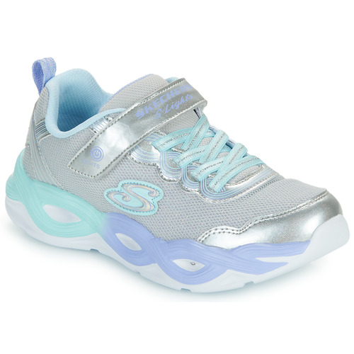 Schuhe Mädchen Sneaker Low Skechers LIGHTS: TWISTY GLOW Silbern / Blau / Violett