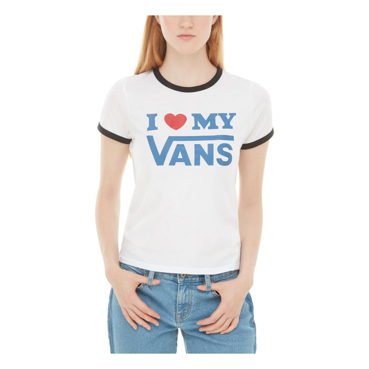 Kleidung Damen T-Shirts & Poloshirts Vans -LOVE RINGER VA3ULD Weiss