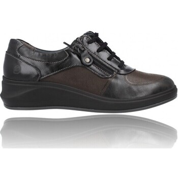 Schuhe Damen Derby-Schuhe & Richelieu Suave Lässige Lederschuhe mit Schnürsenkeln für Damen von  3414 Schwarz