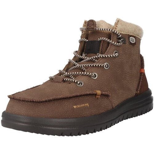 Schuhe Herren Stiefel Hey Dude Shoes Bradley Boot Leather Brown 10189-255 Braun