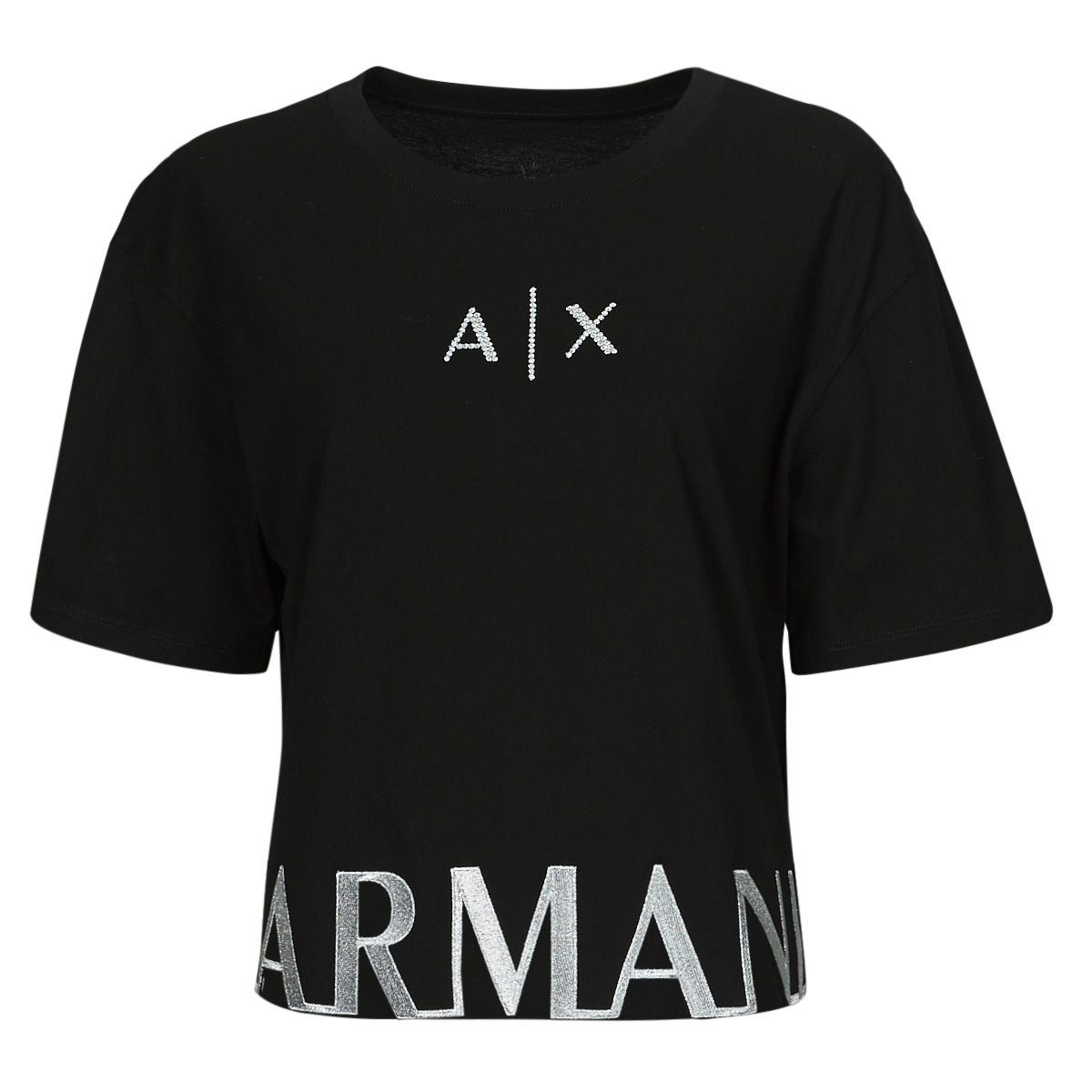 Kleidung Damen T-Shirts Armani Exchange 3DYTAG Schwarz / Silbern
