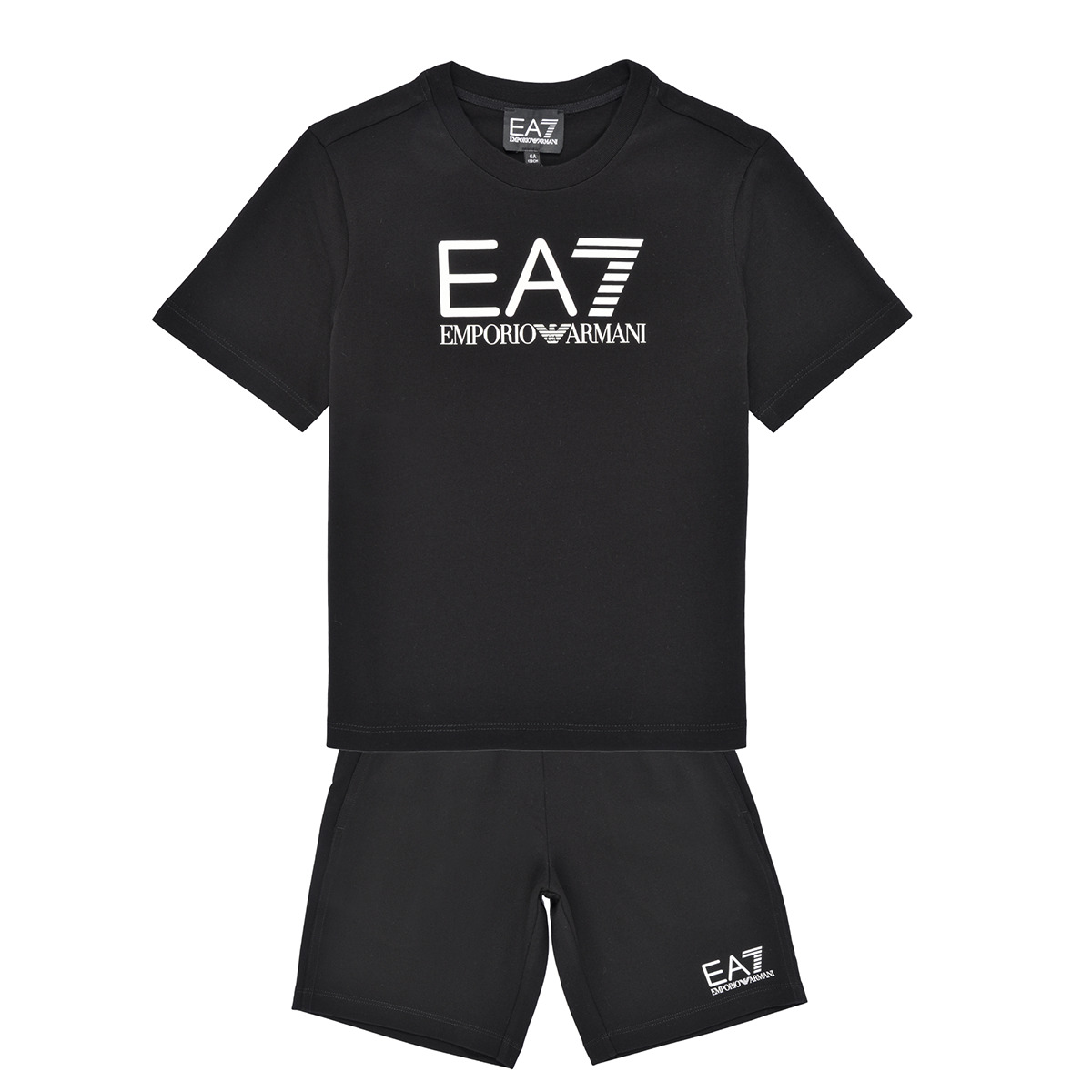 Kleidung Jungen Kleider & Outfits Emporio Armani EA7 TUTA SPORTIVA 3DBV01 Schwarz / Weiss