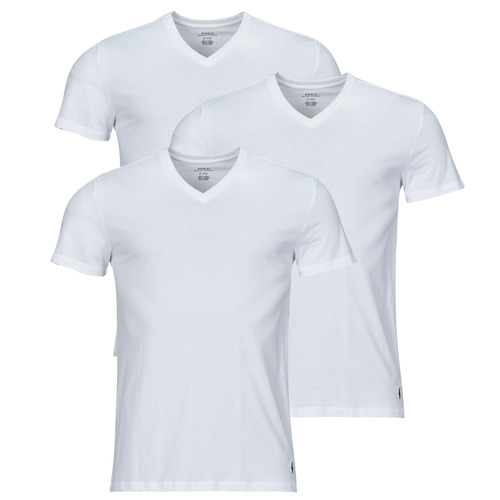 Kleidung Herren T-Shirts Polo Ralph Lauren S / S V-NECK-3 PACK-V-NECK UNDERSHIRT Weiss / Weiss / Weiss