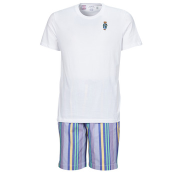Kleidung Herren Pyjamas/ Nachthemden Polo Ralph Lauren S / S PJ SET-SLEEP-SET Weiss / Multicolor