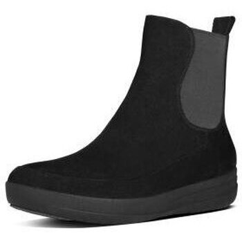 Schuhe Damen Low Boots FitFlop FF-LUX Chelsea Boot Black suede Schwarz