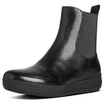 Schuhe Damen Ballerinas FitFlop FF-LUX Chelsea Boot All black leather Schwarz