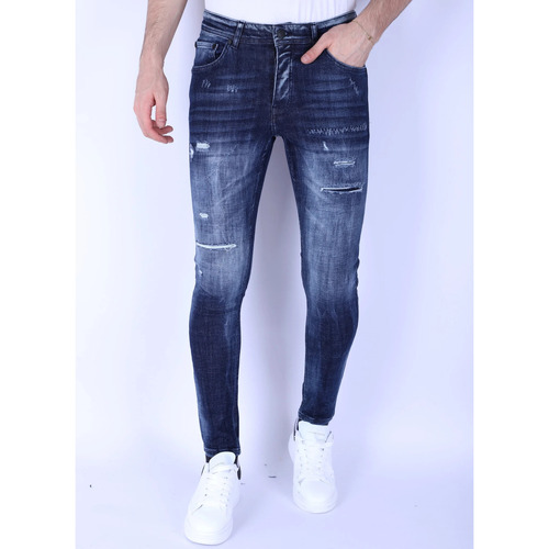 Kleidung Herren Slim Fit Jeans Local Fanatic E Slim Jeans Mit Löchern Blau