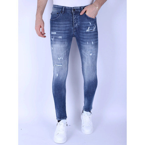 Kleidung Herren Slim Fit Jeans Local Fanatic Denim Jeans Slim Mit Gebleichter Blau