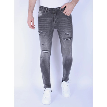 Kleidung Herren Slim Fit Jeans Local Fanatic Stonewashed Slim Jeans Mit Stretch Grau