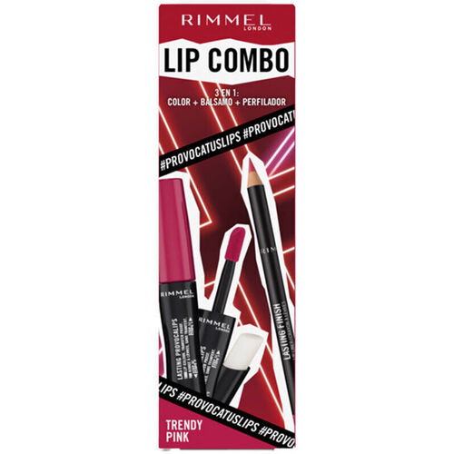 Beauty Damen Lippenstift Rimmel London Lip Combo Provocalips Lot trendy Pink 2 Stk 