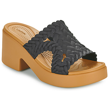 Schuhe Damen Pantoffel Crocs Brooklyn Woven Slide Heel Schwarz