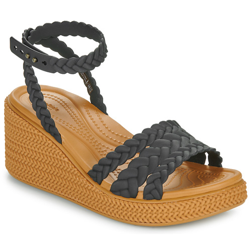Schuhe Damen Sandalen / Sandaletten Crocs Brooklyn Woven Ankle Strap Wdg Schwarz