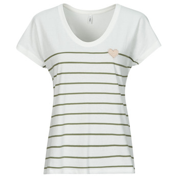 Kleidung Damen T-Shirts Only ONLEMILY Naturfarben / Grün