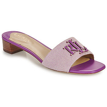 Schuhe Damen Pantoffel Lauren Ralph Lauren FAY LOGO-SANDALS-FLAT SANDAL Violett / Beige
