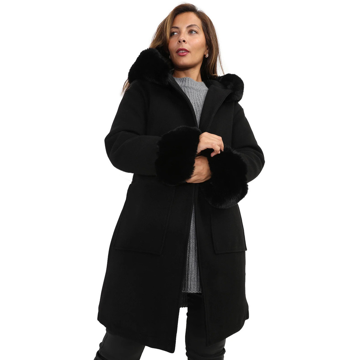 Kleidung Damen Mäntel La Modeuse 67716_P157210 Schwarz