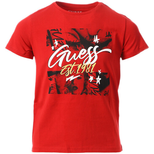 Kleidung Jungen T-Shirts & Poloshirts Guess G-J3BI00J1314 Rot